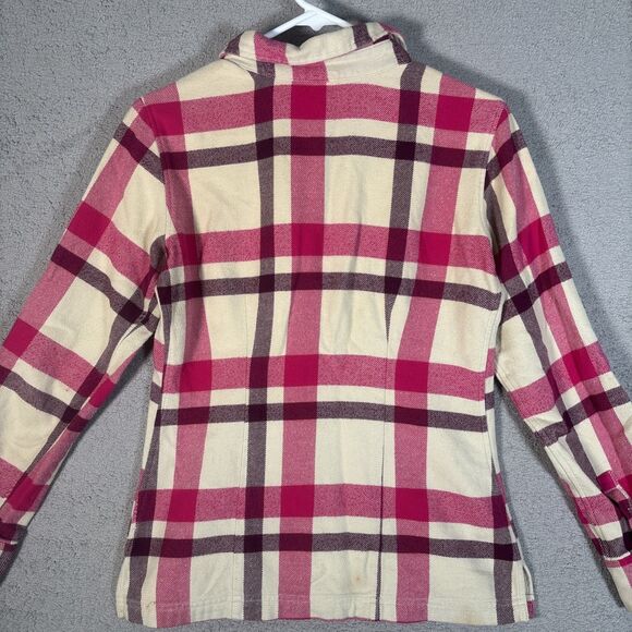 Patagonia Cotton Fjord Flannel Shirt Women’s Size 2 Pink Purple Cream Plaid - Picture 12 of 14